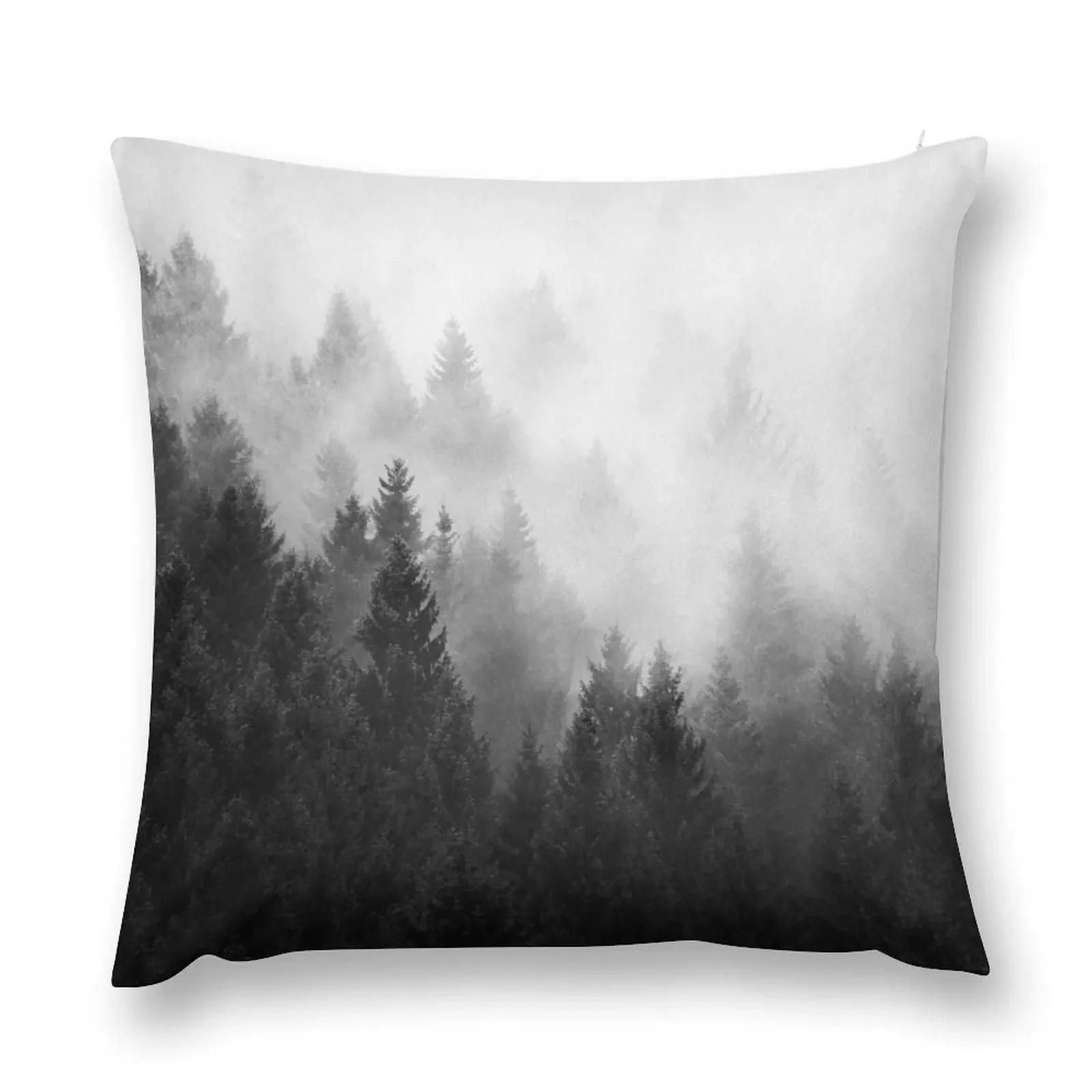 

I Love You But I Have Chosen Darkness // Misty Romantic Retro Fall Wilderness Fairytale Forest With Trees Covered I Throw Pillow