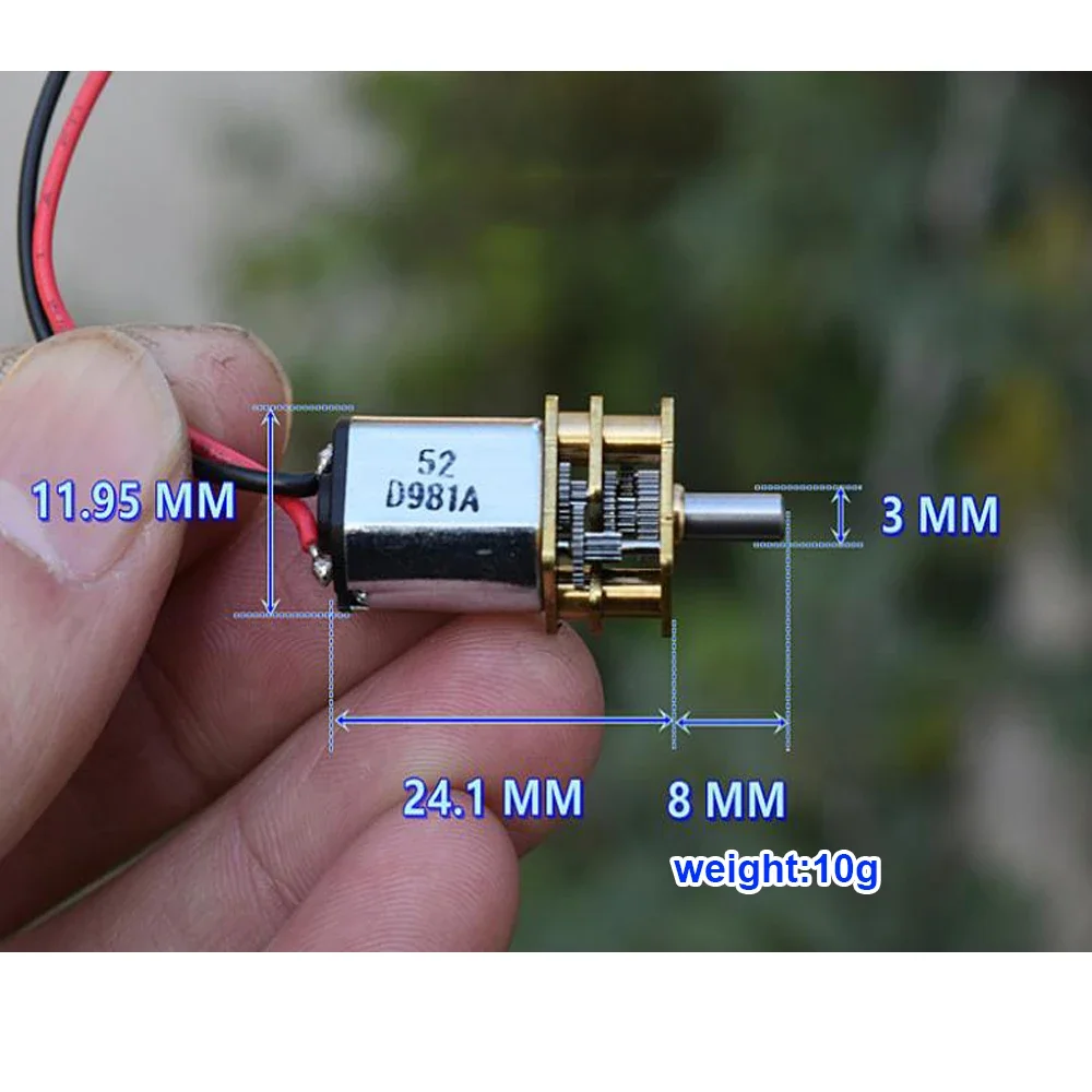 Ini N20 Gear Motor Full Metal Gearbox Reducer Precision DC 3V-6V 72RPM Slow Speed Reduction Ratio 1:230 Robot Car Electric Door