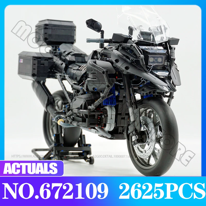 MOCBRICK High-Tech Power ADV 1250G Motorcycle Model 672109 Black Knight Motobike Building Block Brick Children Toys Puzzle Gifts