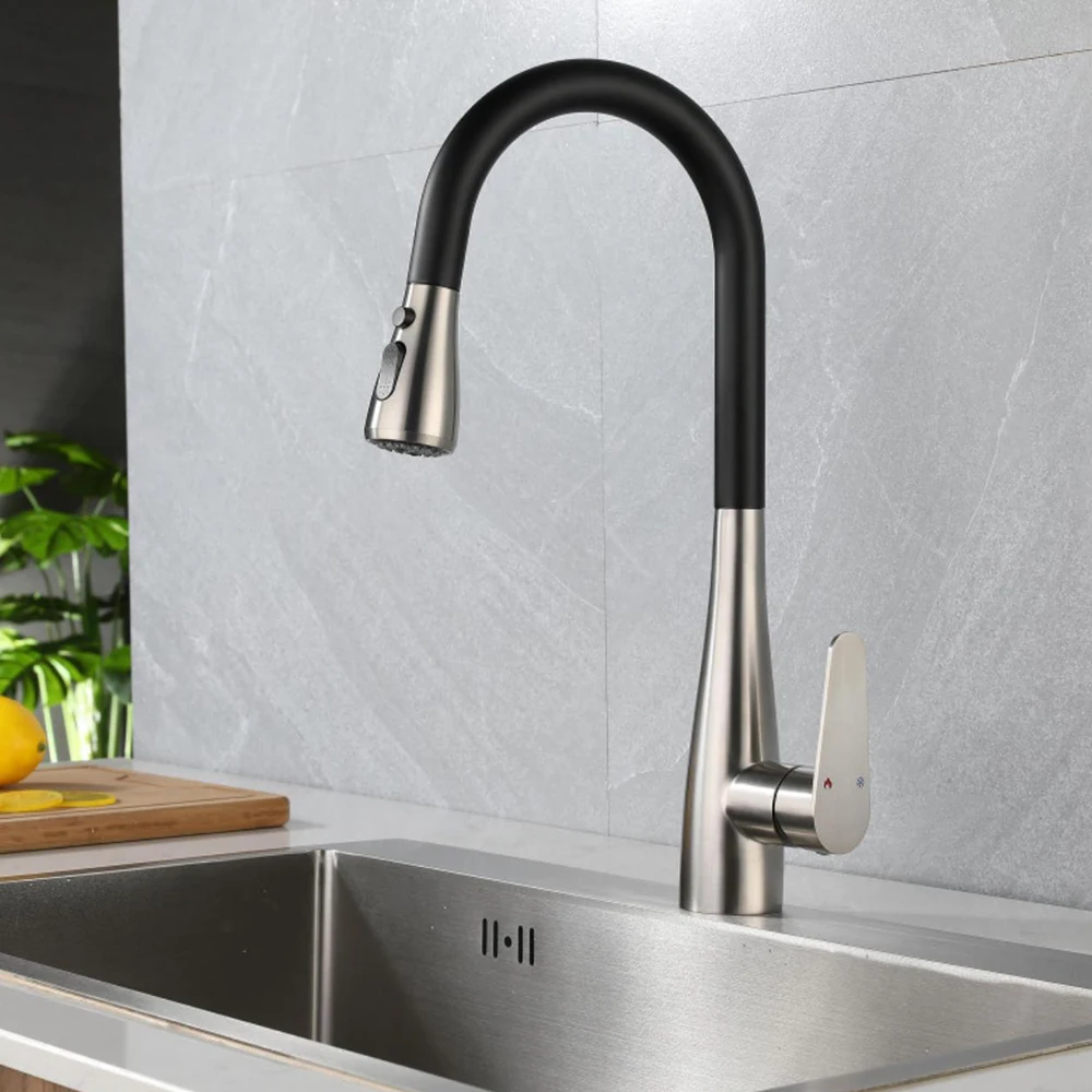 

Kithcen Basin Faucet 304 Stainless Steel Body Material Ceramic Valve Core Mixer Water Inluding Two Hoses