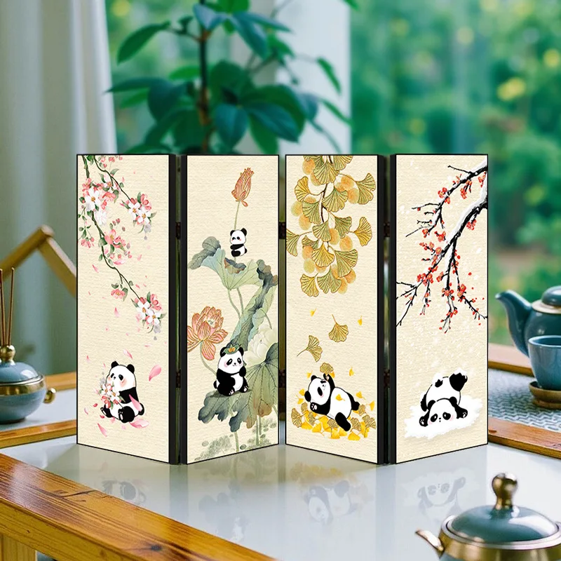 الباندا الصينية الجديدة شاشة صغيرة سطح المكتب زخرفة مدخل غرفة الشاي غرفة المعيشة ديكور الهدايا الخاصة