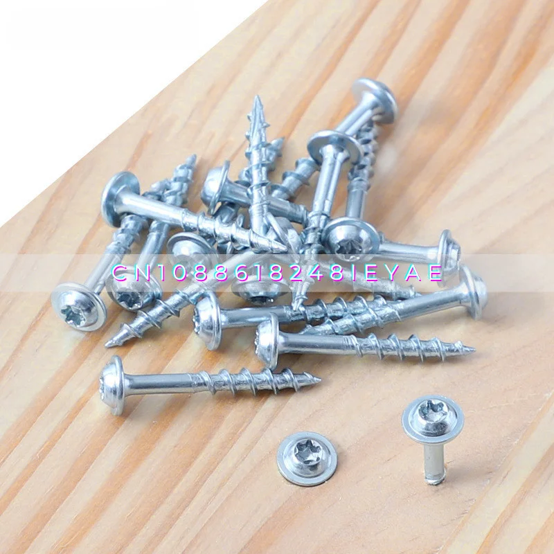 Woodworking Oblique Hole Screw T20 Plum Blossom Groove, Galvanized Screw Round Head, Half Tooth Self-tapping Screw, Hardened