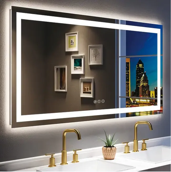 Wall Mount Android Smart Mirror With HD Television Rectangle Bathroom LED Full Functions Smart Mirror TV With Wifi Bluetooth