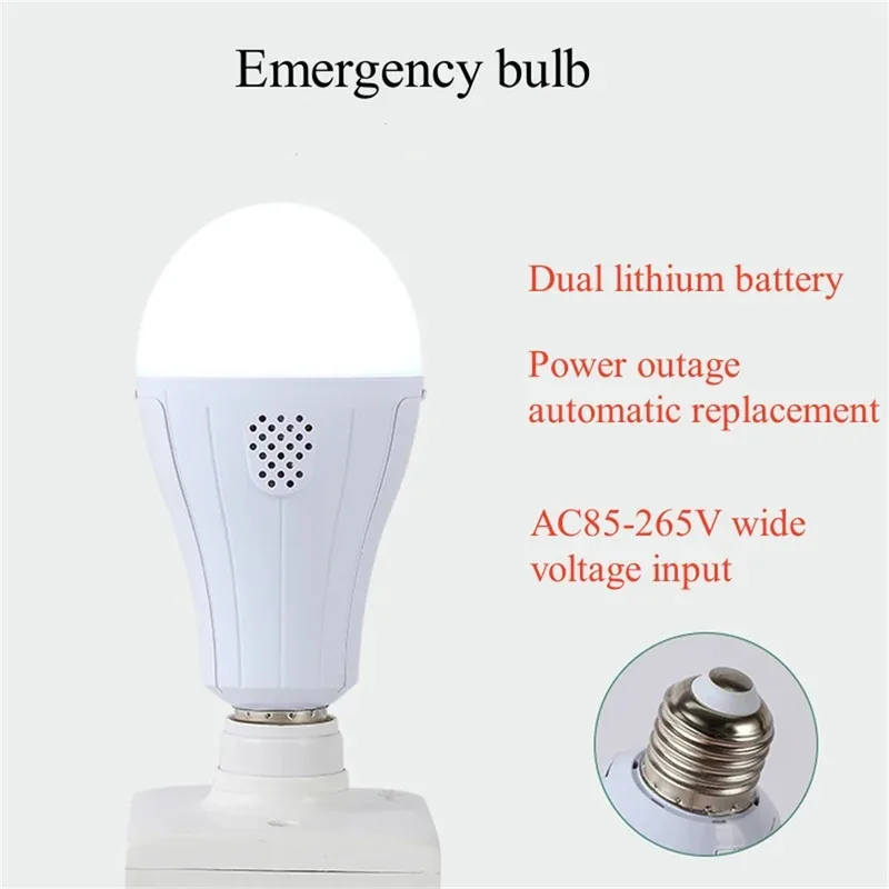 

TOPLIVING LED Emergency Bulb With Removable Battery Rechargeable Automatic Intelligent Light Bulb Home Power Camping Porch Garde