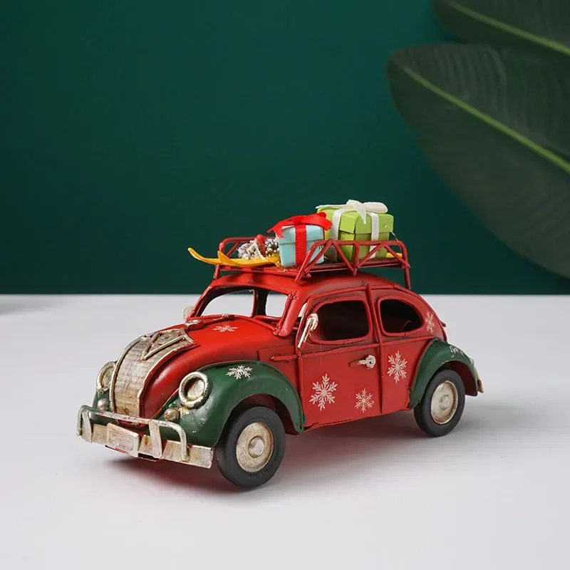 Christmas Decoration Car Model Iron Metal Miniature Retro Industrial Style Gift Bar Cafe Restaurant Soft Props Li view 4