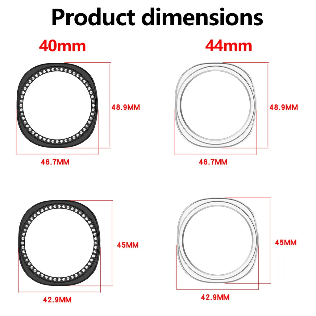 For Samsung Galaxy Watch 9/8 40mm 44mm】PC Hollow Cases Bling Diamond Rhinestone Bumper Frame Case Cover Protective Shell Watch9