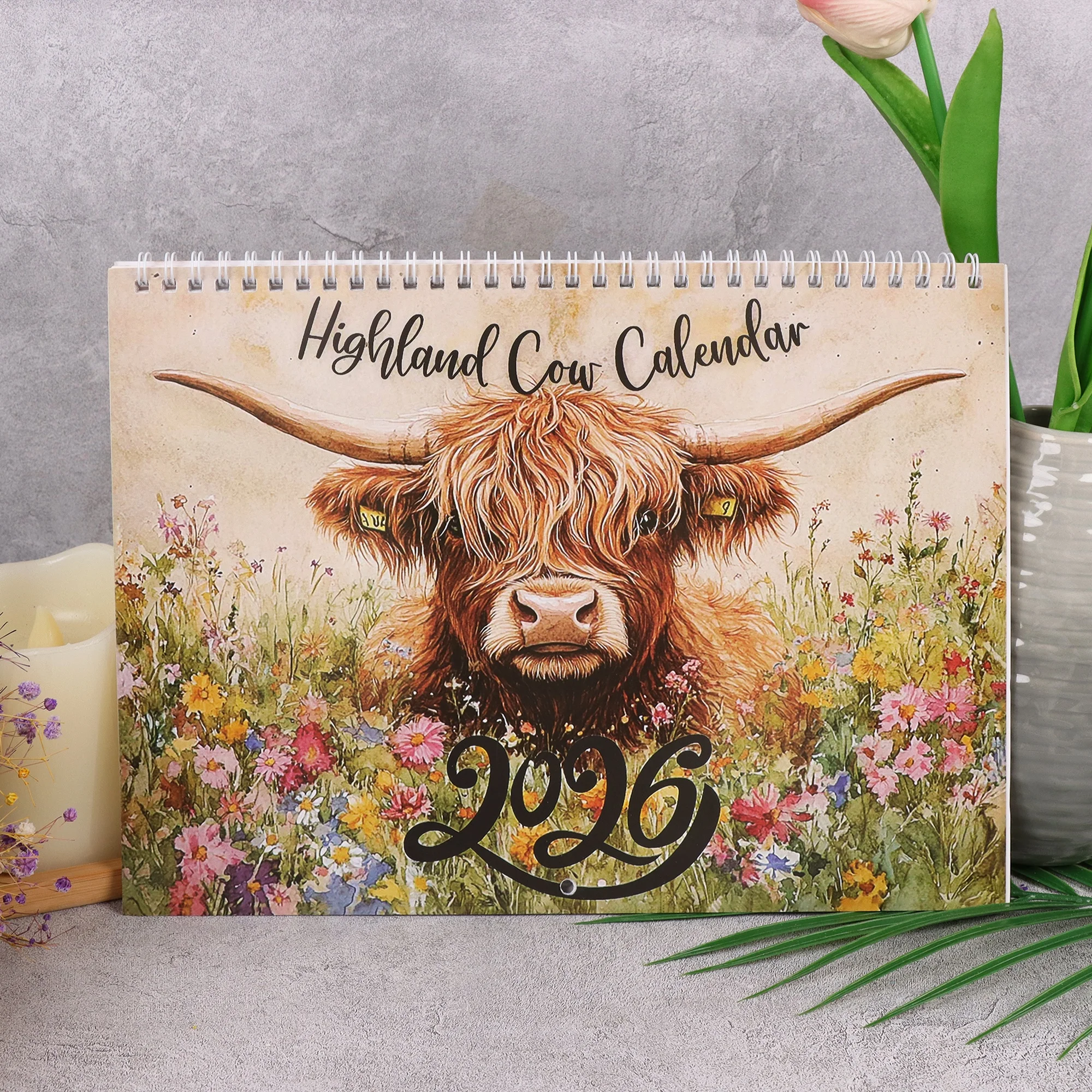 

Highland Cattle Calendar, Calendar 2026, Calendar Wall, Family Calendar, Yearly Schedule & Month Notebook for Home Office Decor