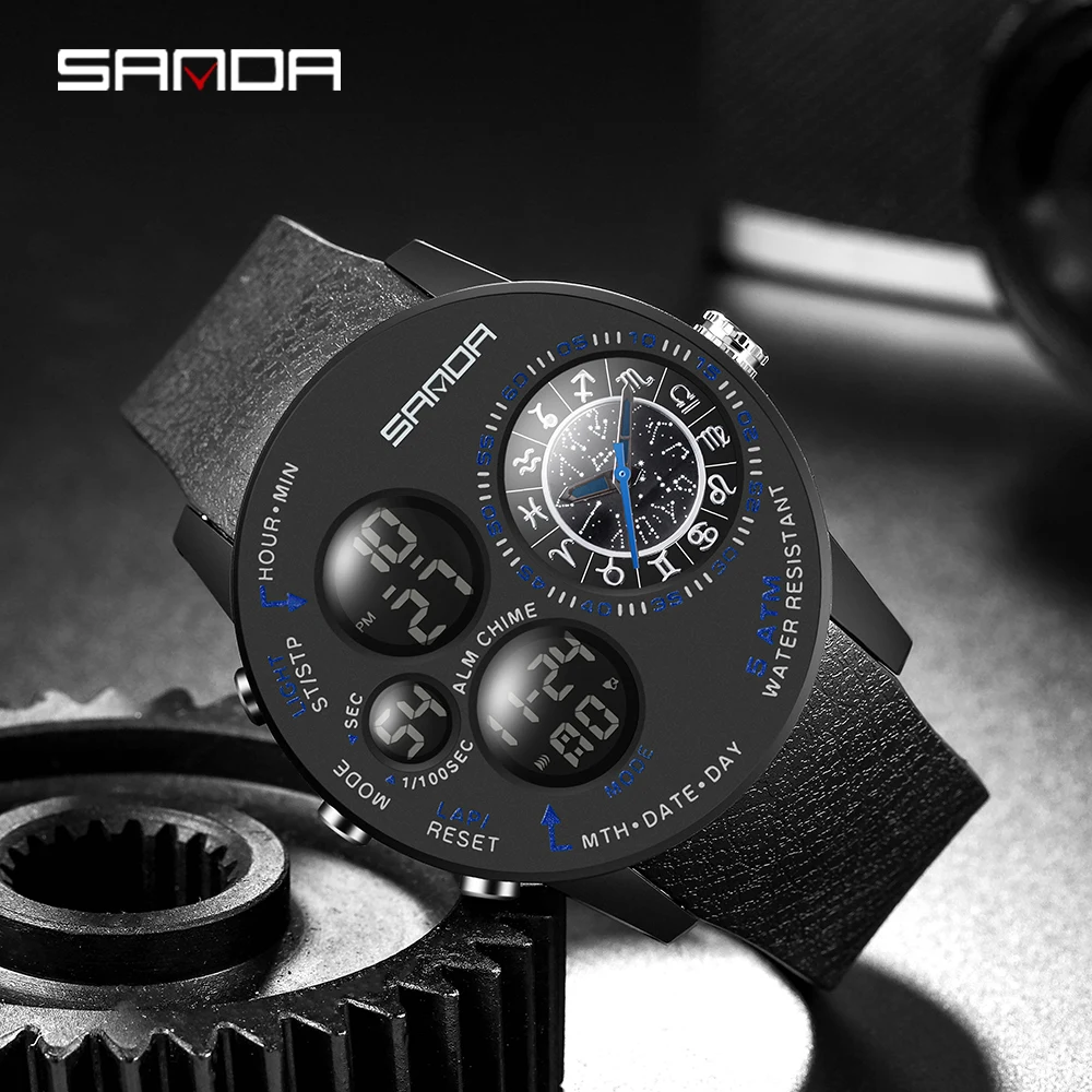 

Sanda Luxury Watch For Men Outdoor Military Wristwatch Casual Quartz Clock Unique Design Fashion Mens Watches Relogio Masculino