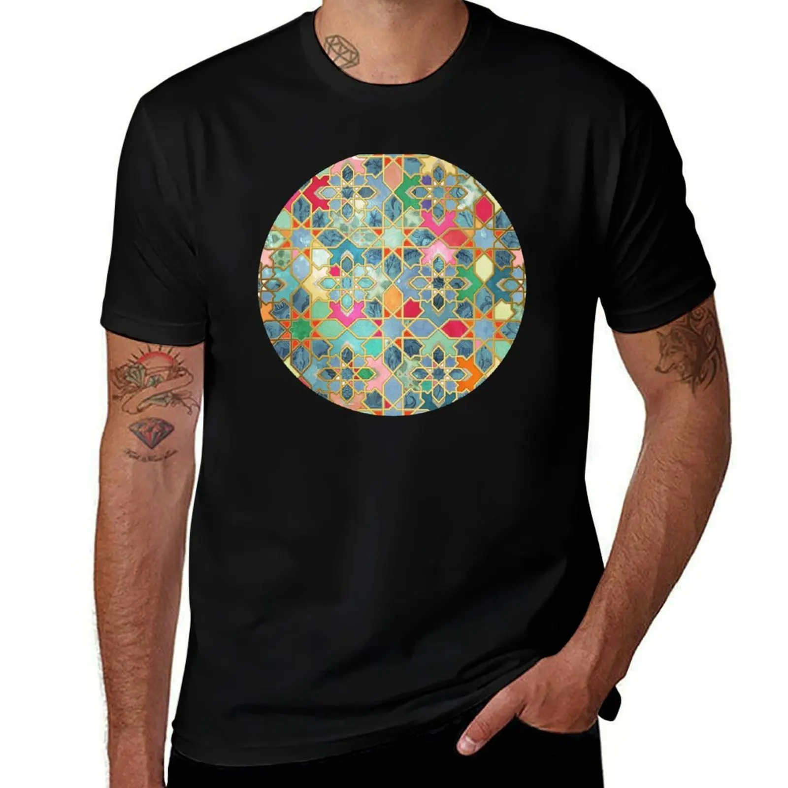 

Colorful Mosaic Glory - Moroccan Gilt & T-Shirt Big and Tall Gym T-Shirt