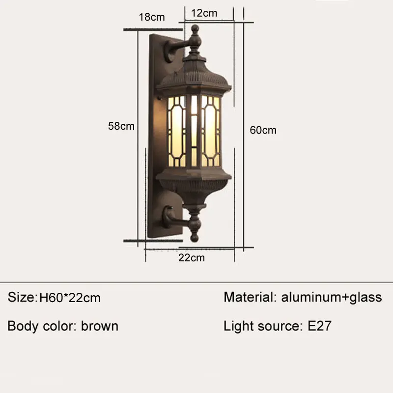 New Chinese Style Wall Lamps Courtyard House Gate Balcony Waterproof Lighting Retro Villa Garden Aisle Loft Porch Lights Fixture