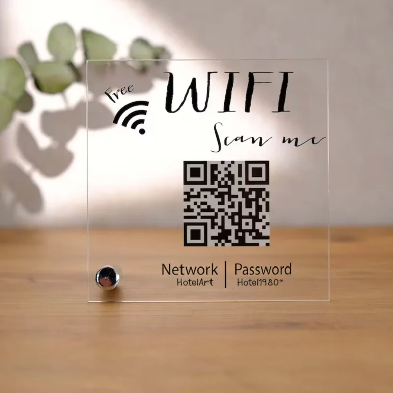 Custom Personalised WIFI Password Sign, WIFI QR Code Sign,,Custom mini Sign for Airbnb,Office Wifi sign,Hostel or hotel wifi