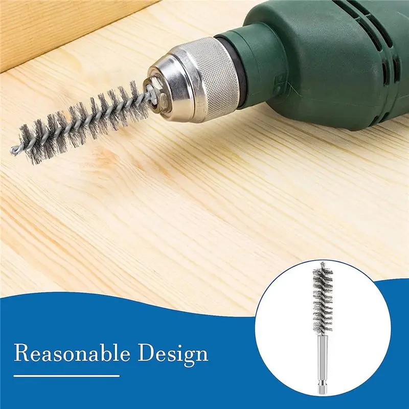 AC88 12 Pcs Stainless Steel Wire Bore Brush Set, Twisted Drill Brush for Cleaning for Golf Clubs, Power Drill Impact Driver