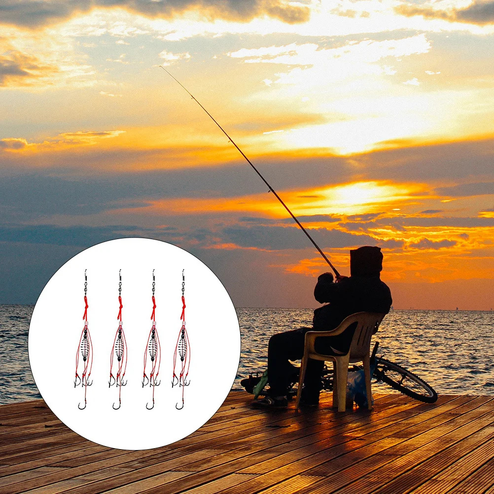 

4Pcs Carp Fishing Baits Hook Spring Feeder Strong Wire Anti Dissolve Bait Coarse Fishing Tackle Reusable Box Included