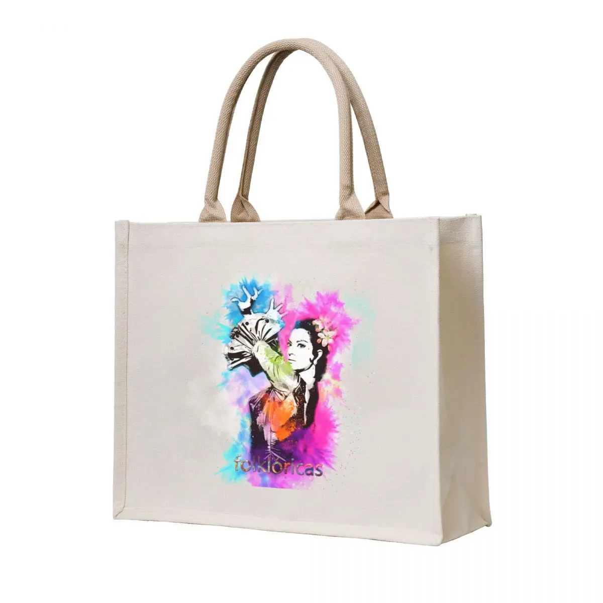 

Lola Flores Whirlwind of Colors Tote Bag reusable shopping bags tote bag men canvas shopping bag Canvas shoulder