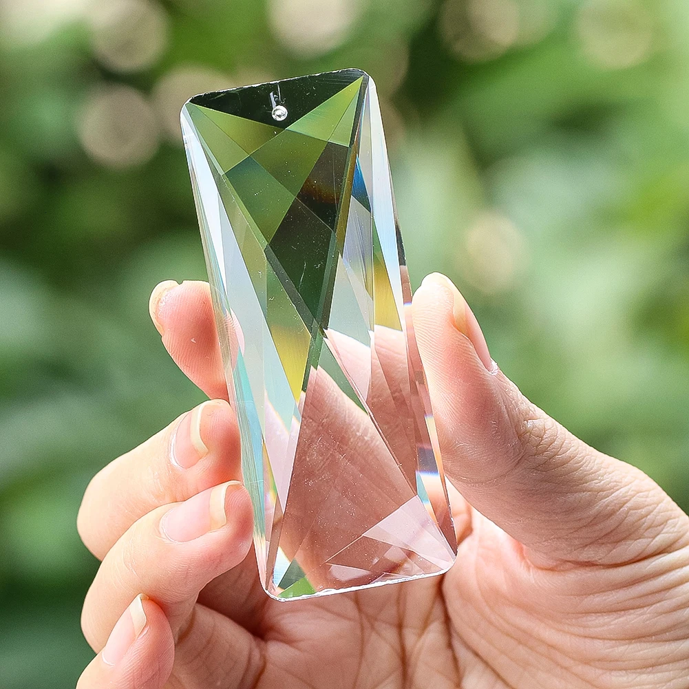 

75mm Suncatcher Crystal Hanging Precision Faceted Glass Prisms Pendant Chandeliers Parts Replacement Garden Christmas Tree Decor