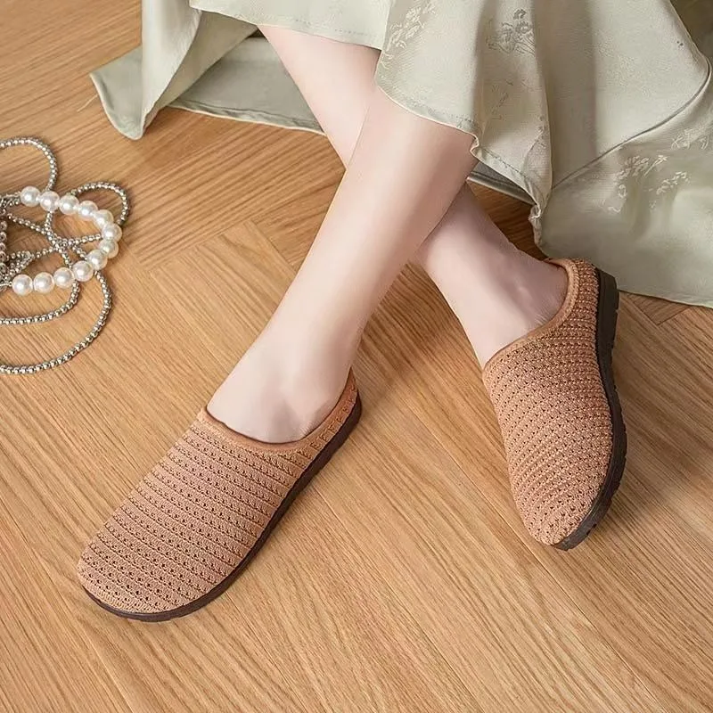 

Summer Mesh Breathable Lazy Shoes Baotou Slippers 2025 Outdoor Flat Slippers, Soft Soled Casual Women's Shoes