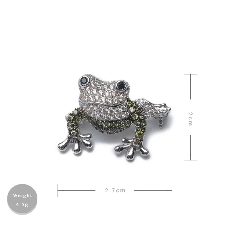 AB/ Full Zircon Rain Frog shape 925 silver brooches for women.