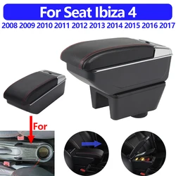 For SEAT Ibiza Mk4 6J 6P 2008-2017 Armrest Box Center Console Storage Box Interior Retrofit Parts Accessories with Cup Holder