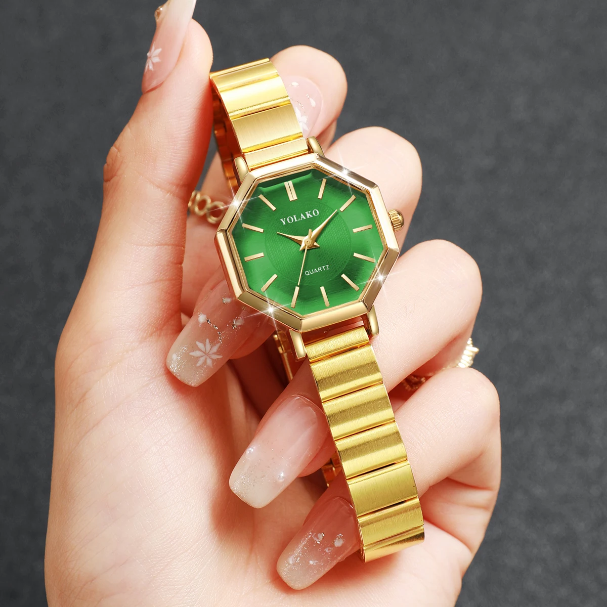 우아한 팔각형 여성용 쿼츠 시계 팔찌 스트랩 우아한 여 - Jewelry Watches Women 리뷰 및 가격