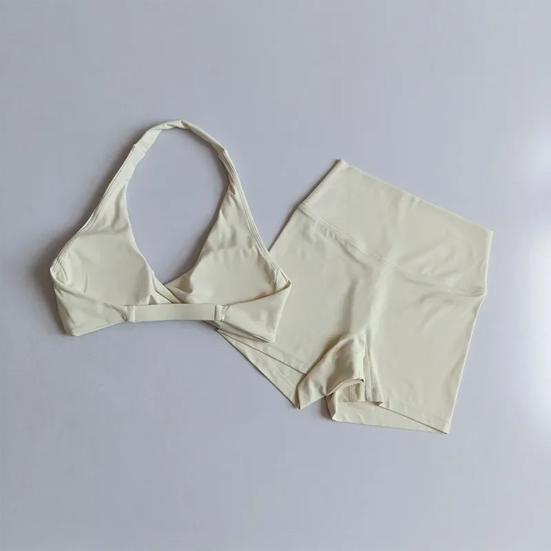 Damen-Sport-BH mit Neckholder, Push-Up, Brustfreilassend, Pilates-Top, Yoga-Bekleidung, Fitness-BH für Gym und Laufen, mit schönem Rückendesign – Detail 18