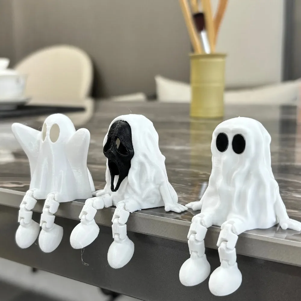 3D Print Halloween Ghost Ornament Figurines Ghost Festival Party Decoration Joint Movable Ornament Mini Scene Model Miniatures
