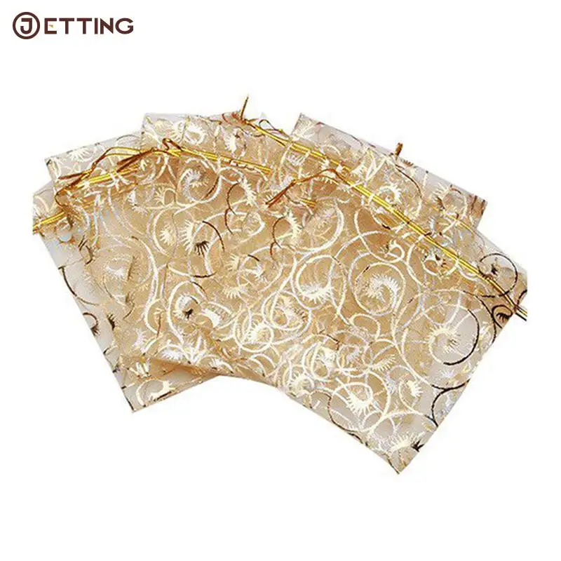 Sachets en Organza pour Bijoux Personnalisés, Emballage de Thé, Cadeau de Mariage, 100 Pièces/Lot