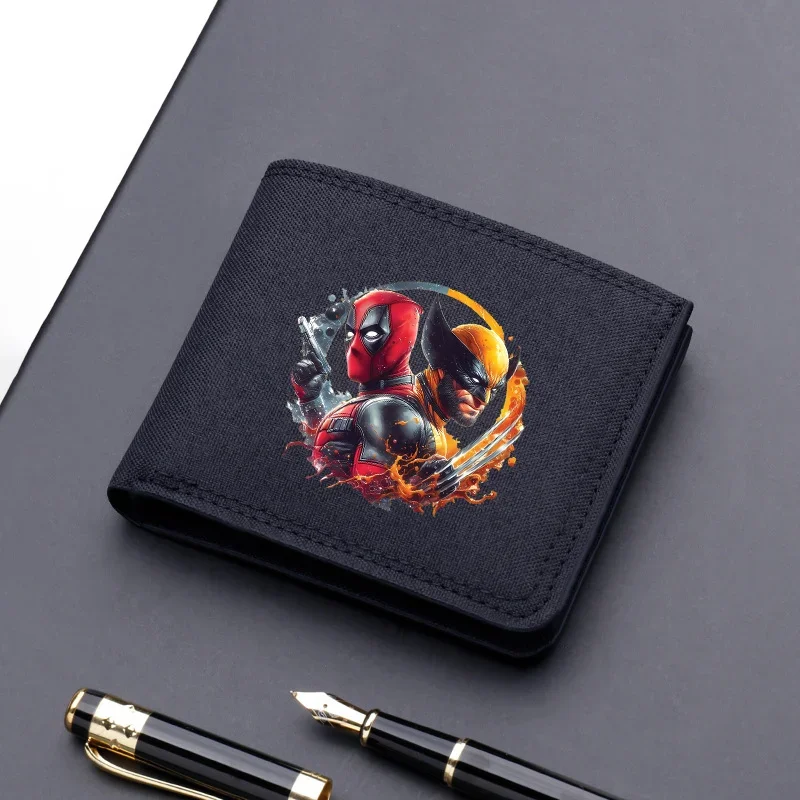 Deadpool Wolverine Wallet Anime Credit Card Holder Purse Pocket Men Women Money Storage Pouch Foldable Short Wallets Kids Gifts