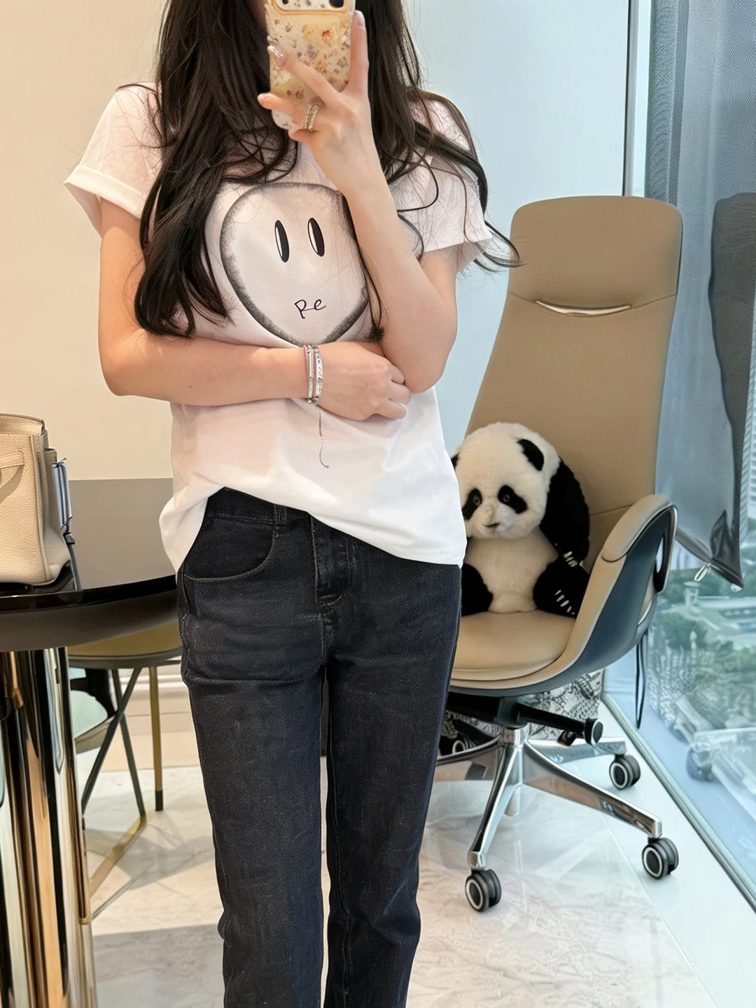 

Korean Style Pure Cotton round Neck Short Sleeve T-Shirt Women's Loose Fit Slimming Top Breathable Comfortable Printed Design
