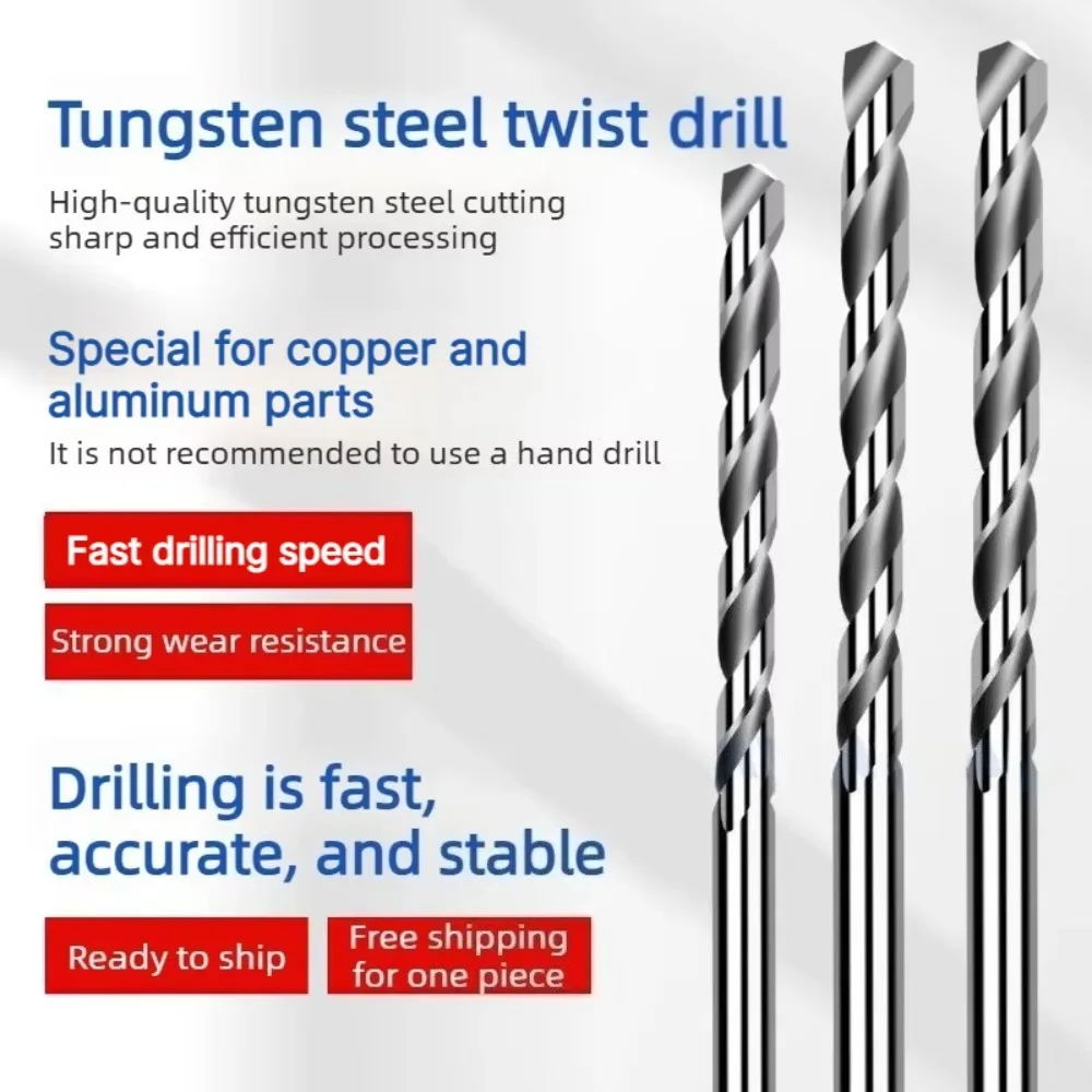 CUTLEGEND 200mm Long Uncoated Solid Carbide Twist Drill Straight Shank for Aluminum, Extra Long Tungsten Steel CNC Drilling Bit