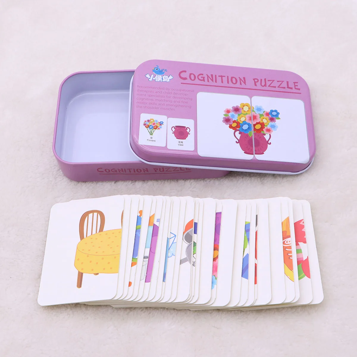 

32 Pcs Flashcards Learning for Kids Cognition Puzzle Babies Toddlers Cartoon Child