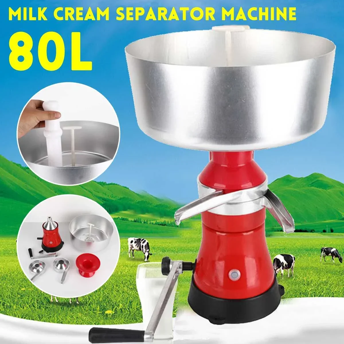 80L Manual Milk Separator Milk Centrifuge Degreasing Machine Butter Separator Degreasing Machine