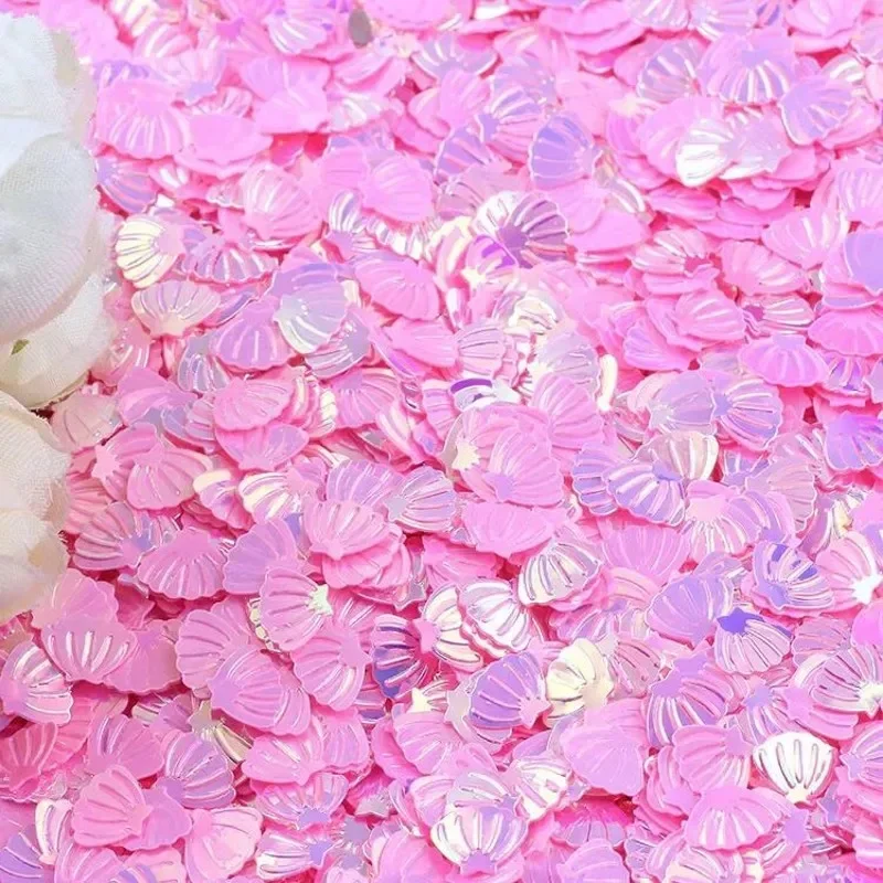 Paillettes conchiglia di mare 7mm PVC Paillettes sciolte Glitter Paillettes per Nail Art Manicure Cucito Decorazioni per matrimoni Coriandoli Lentejuelas 10g