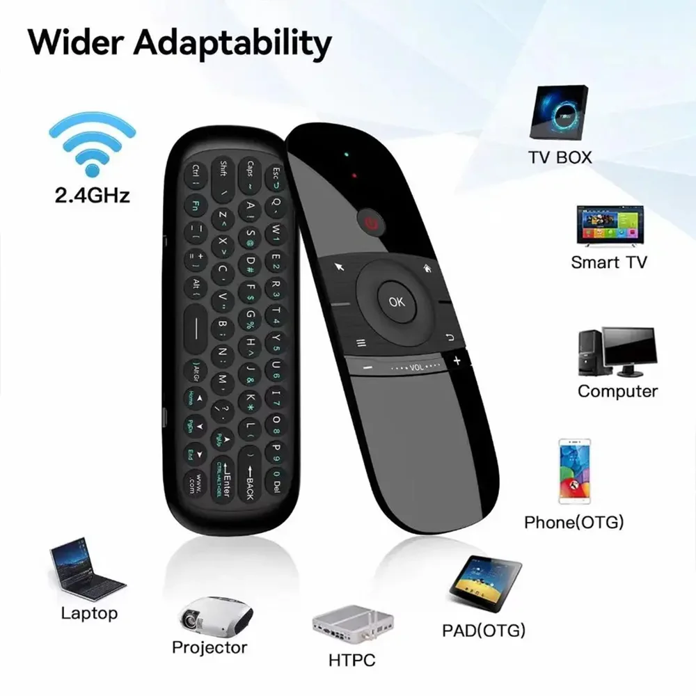 MRSVI W1 Air Mouse Keyboard 2.4G Wireless Remote Control IR Learning Gyroscope Motion Sense for Smart TV Android TV Box PC