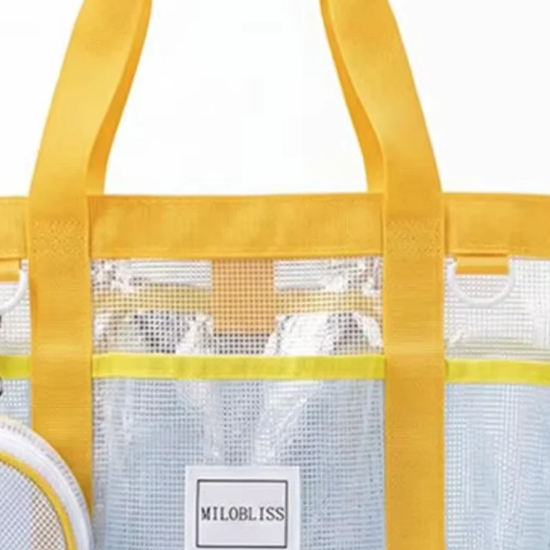 Large Mesh Beach Tote Bag, Family Beach Bag Waterproof Storage Pouch Quick Drying Sand-proof Waterproof Storage Pouch