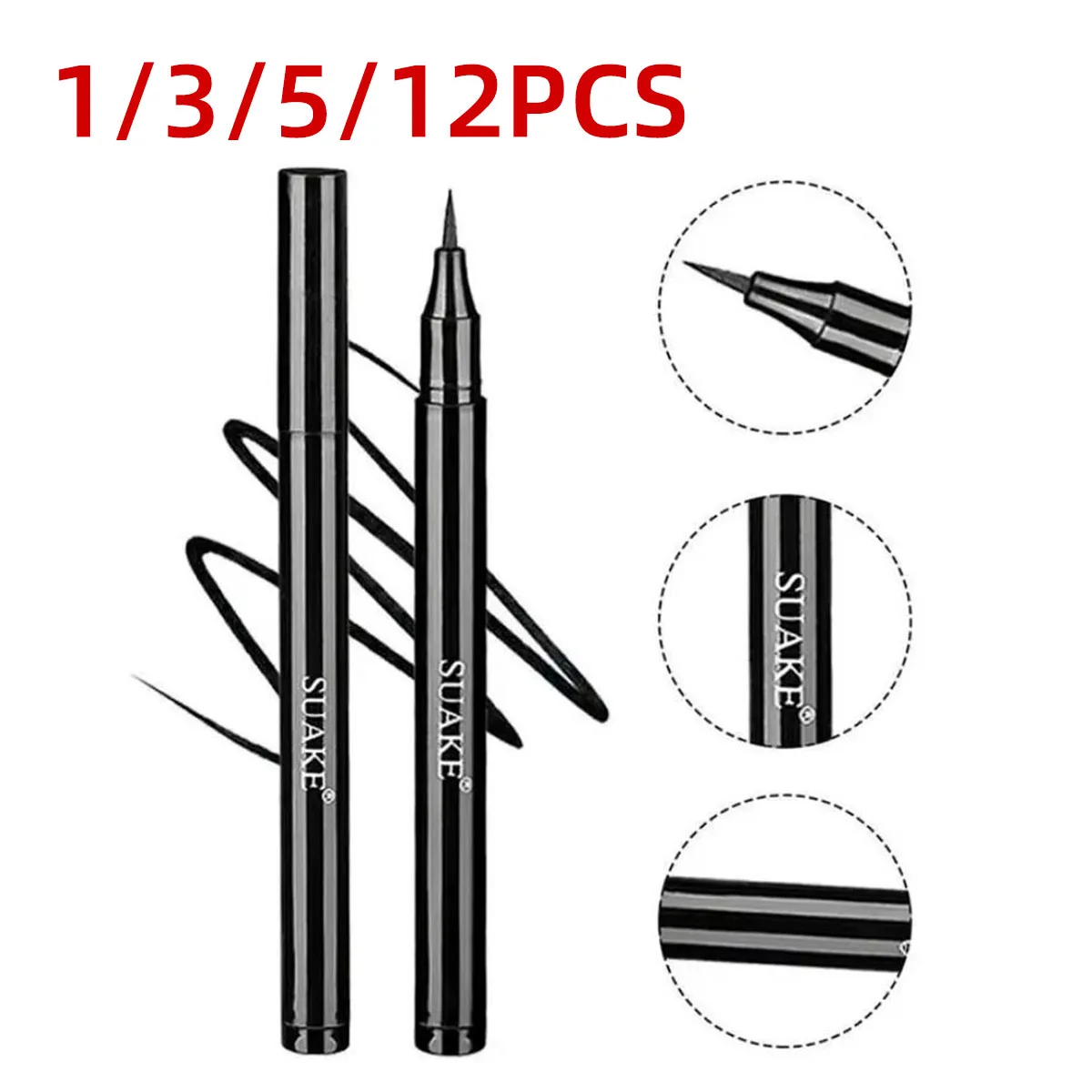 Caneta delineadora à prova d'água, resistente ao suor, durável, anti-manchas, fácil de aplicar, adequada para artistas de maquiagem profissionais iniciantes