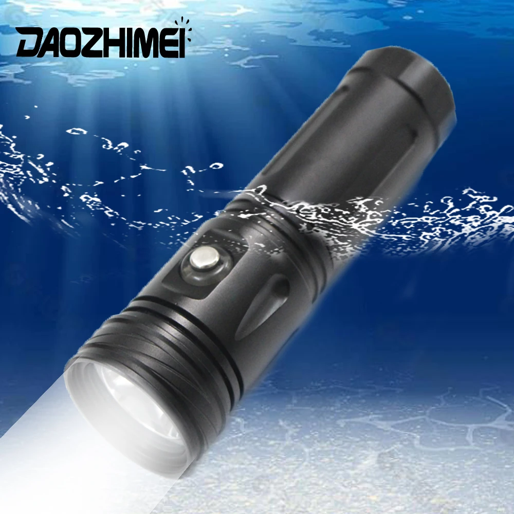 Portable LED Diving Flashlight 5000LM Professional Underwater Waterproof Tactical Dive Torch Dive 26650 Lantern Flash Light