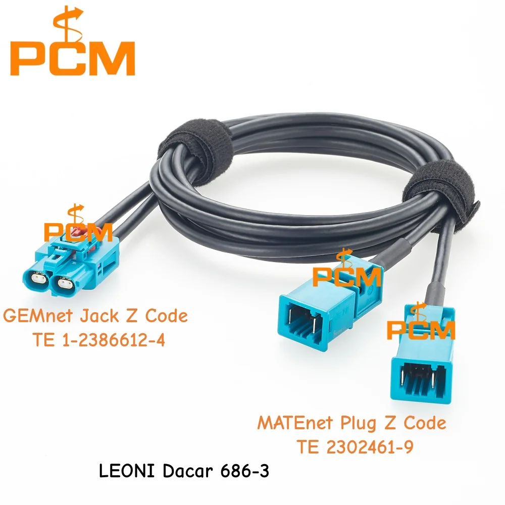 TE 1-2386612-4 GEMnet Jack Z Code to Dual MATEnet Plug Z Code TE 2302461-9 2 In 1 Automotive Ethernet Cable Vehicle Data Cable