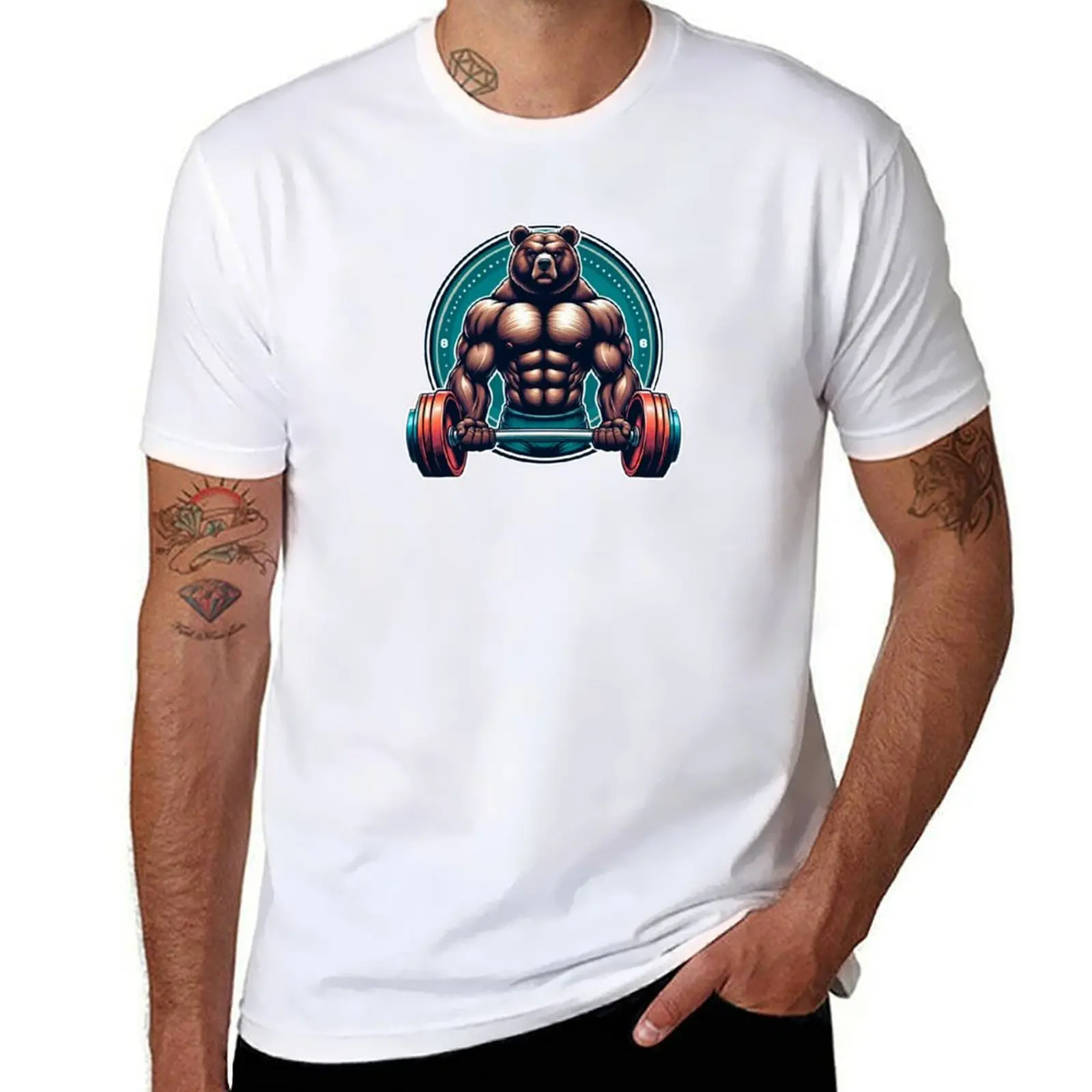 GYM Bear T-Shirt Trendy Casual Short Sleeve Shirt