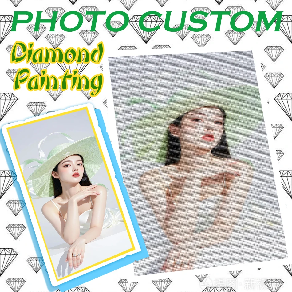 

Custom Photo Diamond Painting Arts and Crafts Paint By Diamonds For Adults Landscape Full Round Flower Personalized portrait