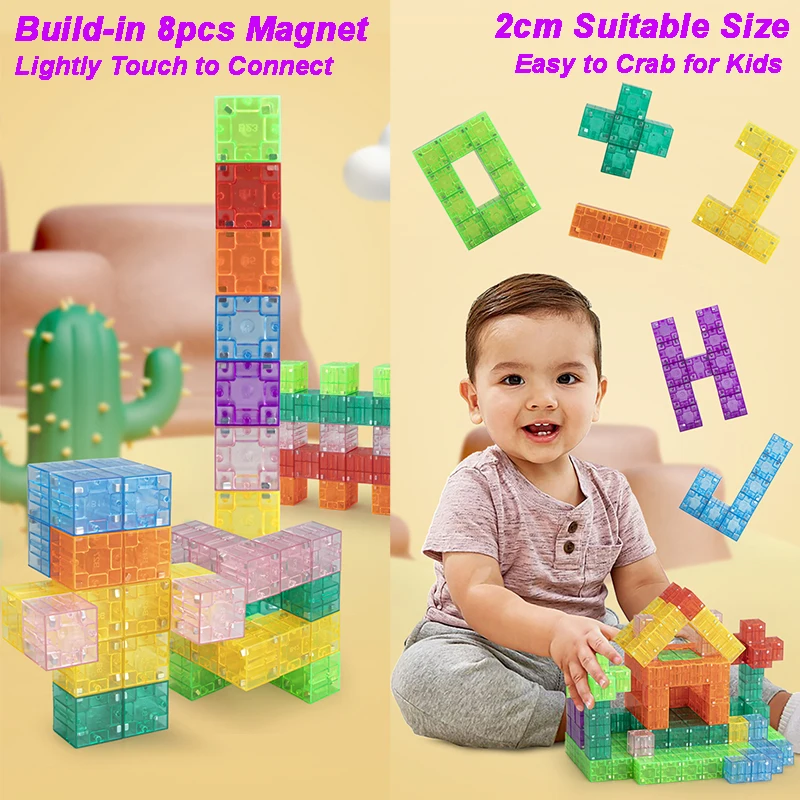 Magnetic Construction Blocks Learning Toys for Early Childhood Intelligence STEM Education & Parent-Child Bonding Play Kids Gift
