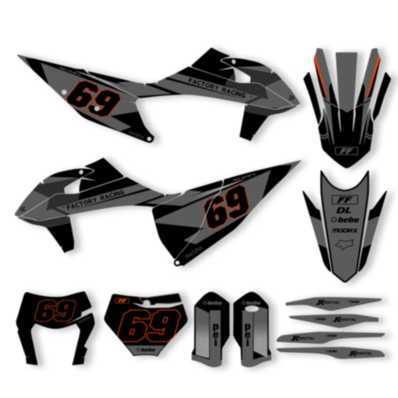 

DSMTECH For KTM EXC EXC-F 2020 2021 2022 2023 150 200 250 300 350 450 500 Graphics DECALS Stickers For 2019-2022 SX SXF 002