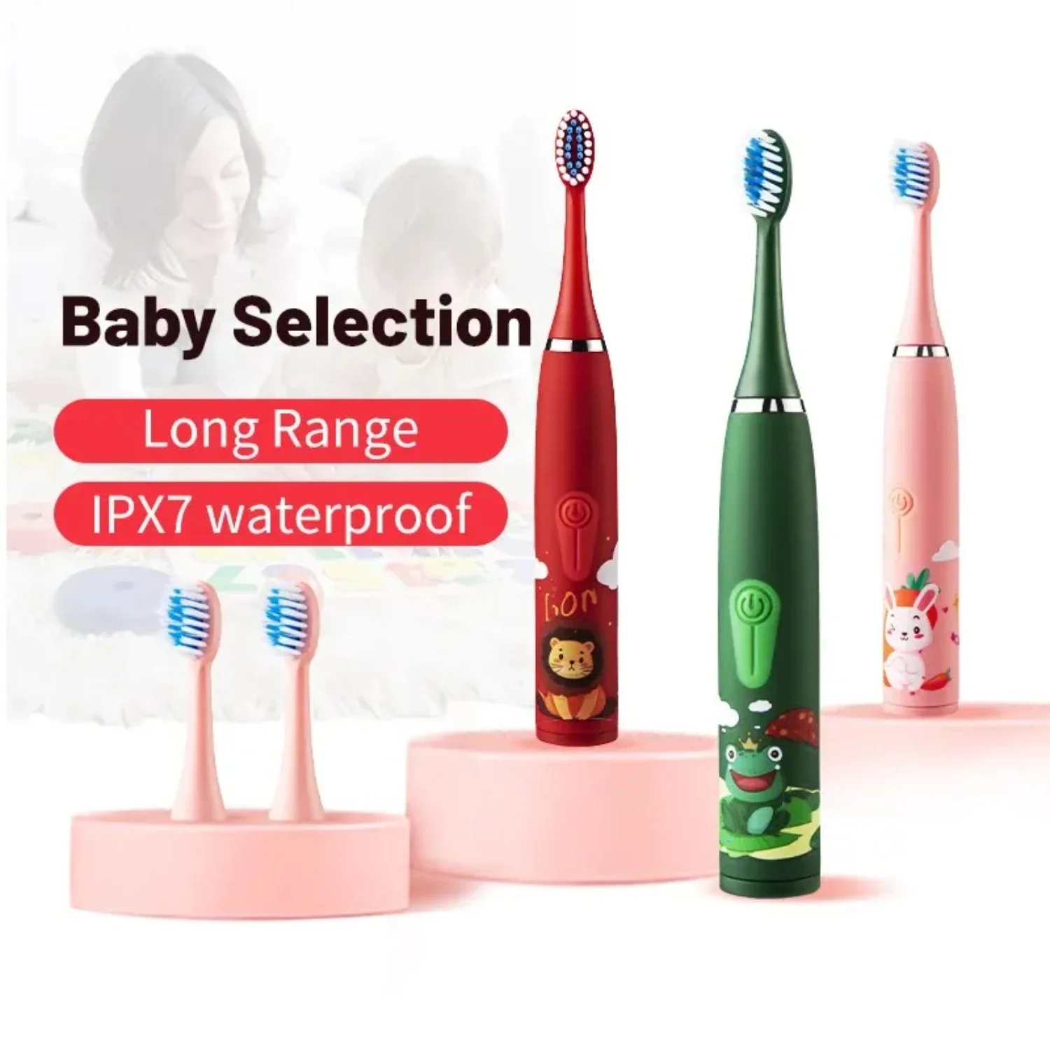 layful Electric Toothbrush with Timer and 3 Modes, Waterproof Kids Toothbrush with Soft Bristles - Ideal Gift for Boys and Girls