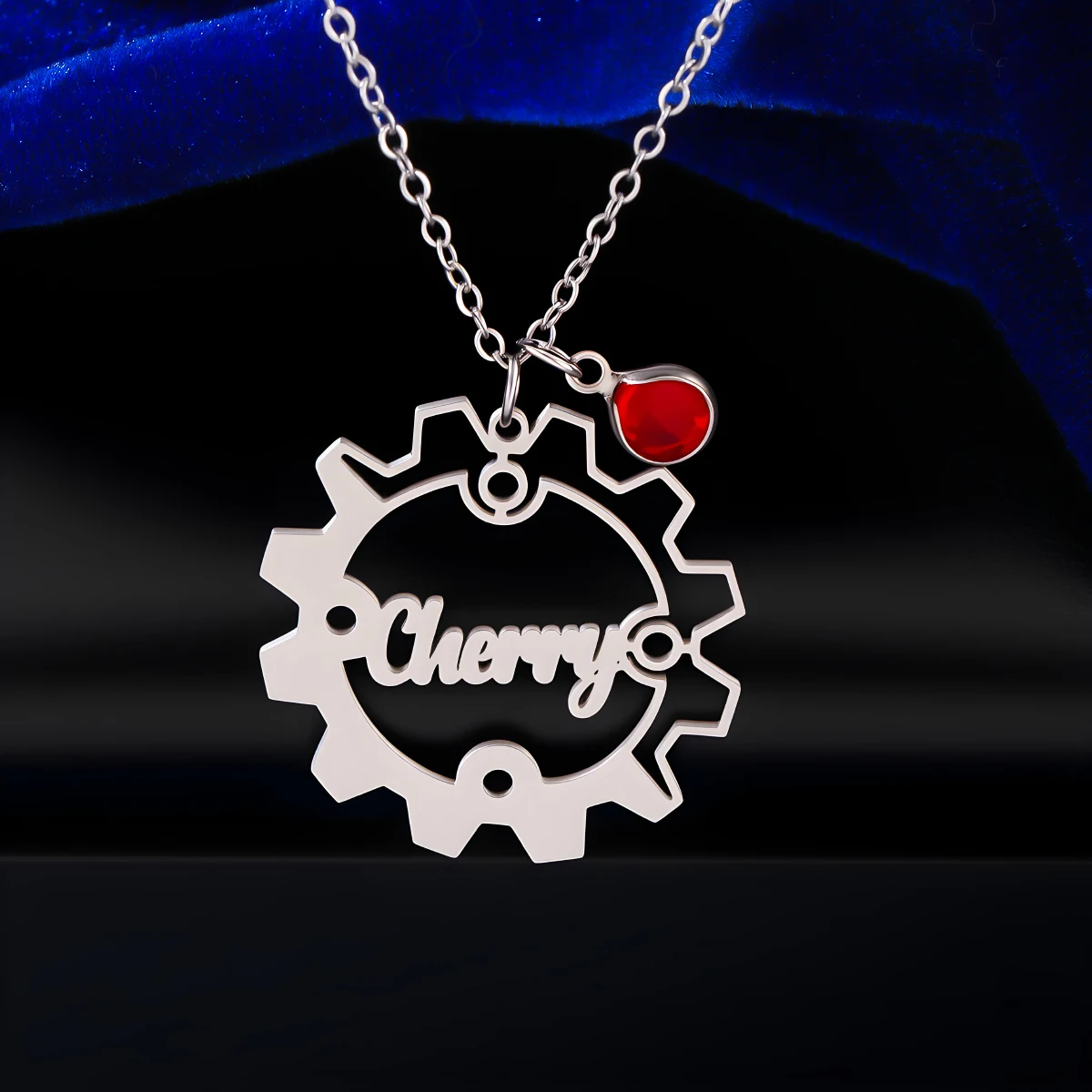 

Customized Name Stainless Steel Square Hollow Mechanical Tool Necklace Women's Men's Trendy Pendant Necklace Jewelry