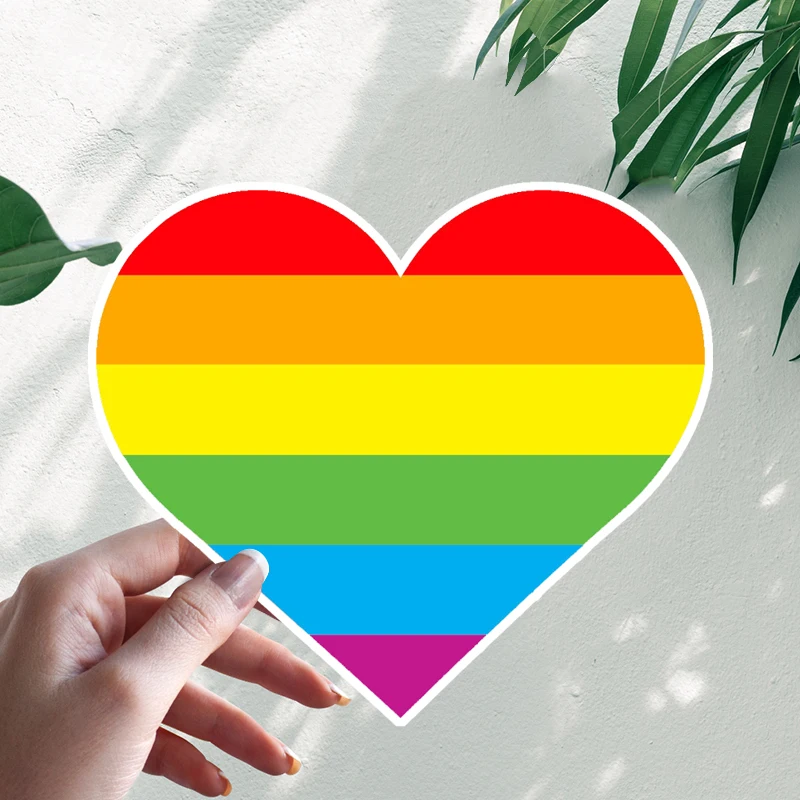 Gay Pride Rainbow Flag Heart LGBT Car Stickers Vinyl Decal Waterproof Car Styling Car Accessories Pegatinas Para Coche