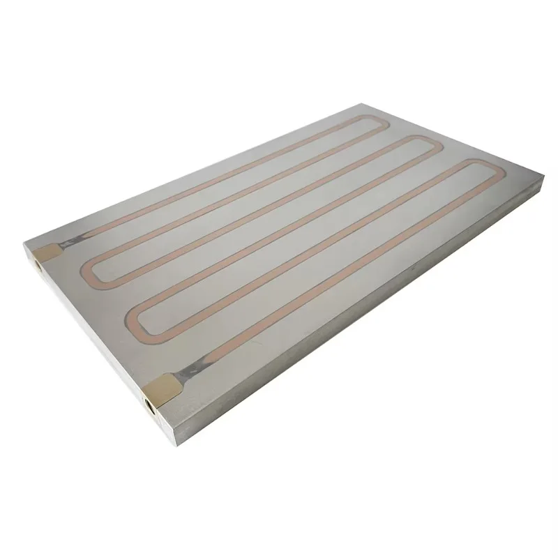 3/8'' Copper Tubes Water Cooling Plate 260*460*20mm Battery Pack Cold Plate Heatsink With G1/4 Fitting