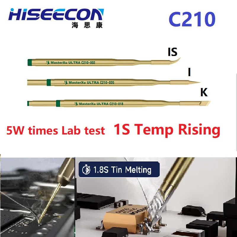 

C210 Gold Tip for JBC T210 | For BGA Rework Phone PCB Repair Micro-Soldering Gold-Plated for Long Life Superior Performance