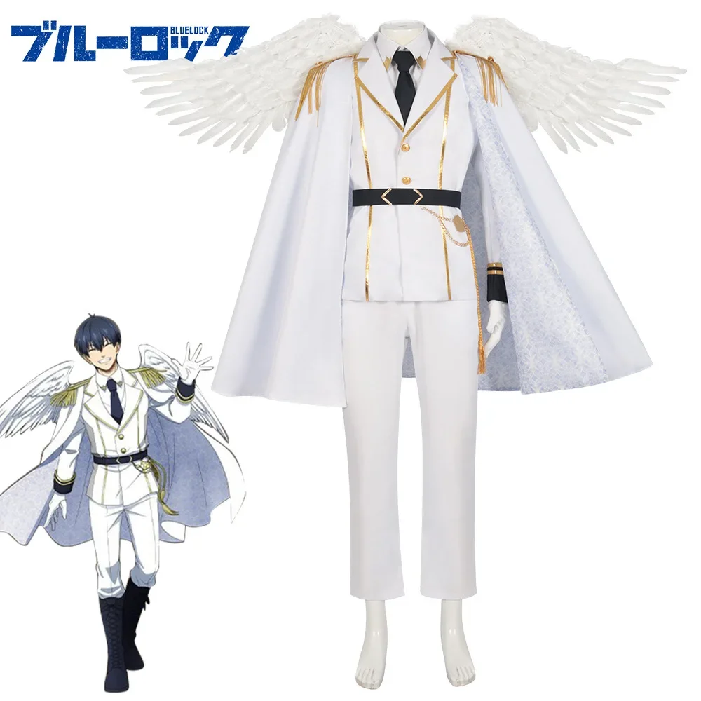 Anime Blue Lock Angels and Demons Mikage Reo Bachira Meguru Isagi Nagi Cosplay Costume Halloween Christmas Suit Uniform