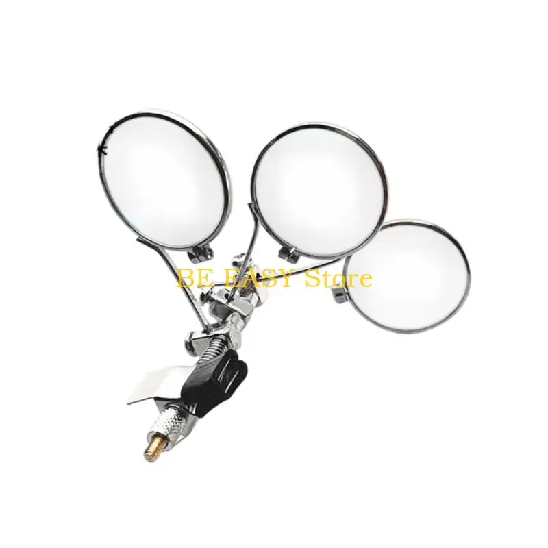 E28F Handsfree Optics Glass Clip Magnifier with Spring Clip and Metal Support Multipurpose Viewing Aid  for Watch Repair