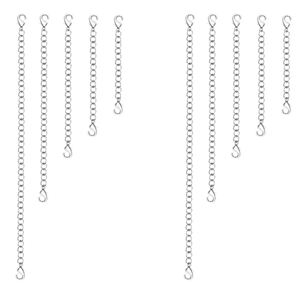 

25Pcs Lobster Clasp Extender Chain Stainless Steel Shiny Jewelry DIY Necklace Extension Bracelet Extension for Jewelry Making