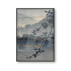 Nikko Yumoto Onsen Kawase Hasui Vintage Japanese Art Poster Antique Asian Woodblock Canvas Print Japan Landscape Wall Art Decor